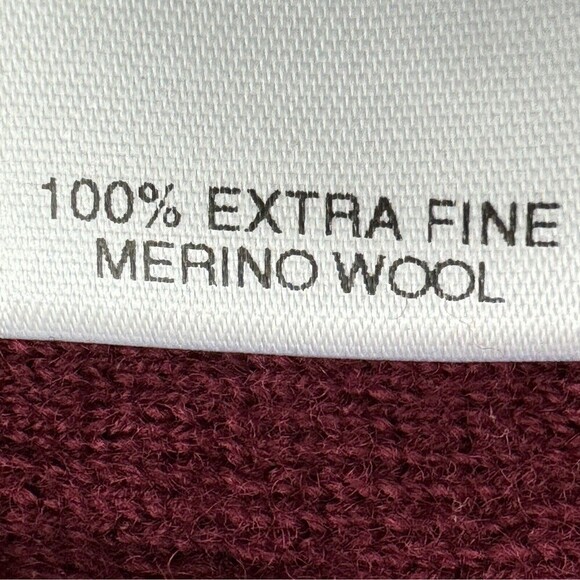 Turnbury Merino Wool Sweater Mens XL Red Maroon V-Neck Pullover Long Sleeve - Picture 12 of 13